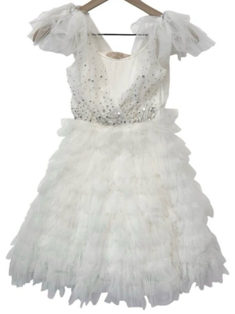 Tutu Du Monde Ivory White Tulle Formal Dress with Beaded Bodice